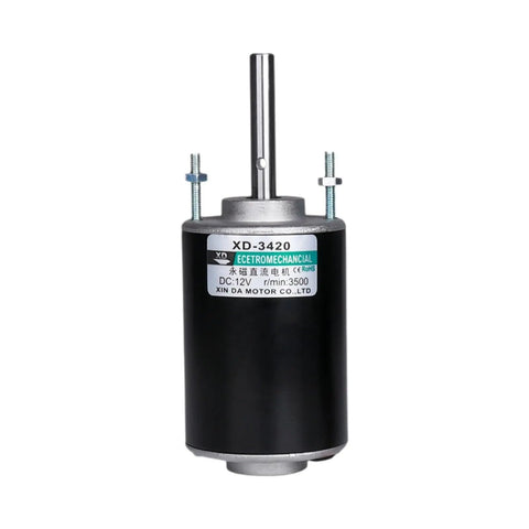 Front view of Quiet Space Saving Permanent Magnet DC Motor For DIY Projects 24V 7000 RPM Mini Electric Motor For Home Automation And Small Machinery Smooth Run Low Noise Reliable Power For Device Drives
