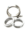 2.25 Inch Self Aligning V Band Clamp Kit With 2.25 Inch Stainless V Band Clamp And CNC Billet Mild Steel Flanges Universal Turbo