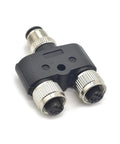 M12 Y Type Connector 4 Pin 1 Male To 2 Female A Code Unshielded Industrial Circular Sensor IP67 Waterproof