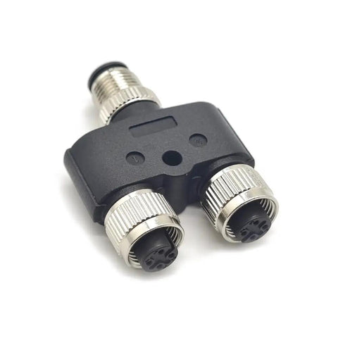 M12 Y Type Connector 4 Pin 1 Male To 2 Female A Code Unshielded Industrial Circular Sensor IP67 Waterproof