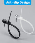 Tough As Nails Heavy Duty Zip Ties With Mounting Head And Screw Hole, 7.5 Inch, 75 Lbs Load, showing black and white ties with screws