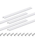 Five Pack Edge Mount Cabinet Pulls, Fifteen Point Seven Five Inch Long Aluminum Alloy Hidden Back Mount Finger Pulls for Cabinets, Silver