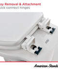 Slow-Close Elongated Toilet Seat With Quick-Release Hinges White Ever-Tite Locking for a Secure Fit showing quick connect hinges