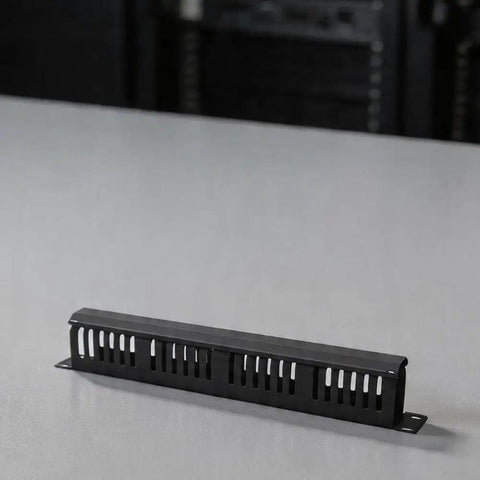 Rock Solid 24 Port Network Patch Panel For 19 Inch Rack Mount With Standard Rj45 Jacks Heavy Duty Cable Management Gear Total Wire Wrangler For Server Rooms And It Closets Black Finish, black cable management duct.