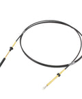 OEM 14 Foot Snap In Outboard Control Cable For OMC BRP Boats, 0173114, plastic eye with adjustable knob, metal eye with barrel