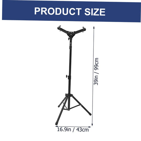 Heavy Duty Folding Drum Practice Stand Built With Beefy Alloy Rails Quick Snap Mallet Dock And Lightweight Traveling Rig Made For Serious Stick Hitters Everywhere, showing product size of 39in height and 16.9in width.
