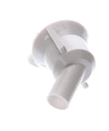 Drain Flange With Adapter White Genuine OEM Replacement Part For Commercial Refrigeration Equipment, Perfect Fit For Ice Machines And Freezers, Heavy Duty, No Brainer Install, Essential Service Access white plastic drain flange adapter angled view