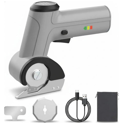 Cordless Electric Scissors Upgraded 4V Rotary Cutter With Two Blades And LED Light includes case and USB cable