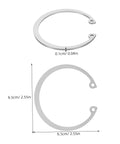 5 Piece Stainless Steel C Clip Retaining Ring Set For Pins Shafts And Studs Durable Internal Snap Ring Kit dimensions image