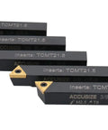 Indexable Turning Tool Kit With Three Eighths Inch Shank Includes 5 TCMT Inserts 5 Torx Screws 2 Torx Keys And Fitted Carry Case For Lathe Turning Tasks Versatile Pro Grade Machining Kit image showing TCMT inserts displayed