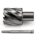 2-piece annular cutter and pilot pin set with Weldon shank, HSS, 1-3/8 in diameter for magnetic drill press