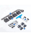 Precision Machine Vise Featuring A Quick Adjust Slide Bar And Rock Tight Jaw Grip Built Like A Tank For Cnc Engraving and Heavy Duty Workshop Clamping Jobs, accessories and tools displayed.