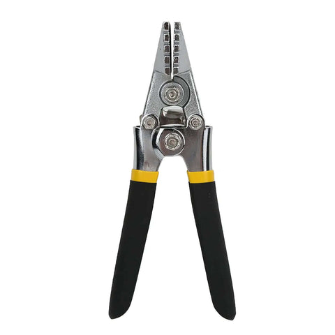 Front view of Heavy Duty Sheet Metal Hand Seamer With Straight Bending Pliers Pro Grade Manual Metal Bender Tool for 1/4 Inch Bend Increment.