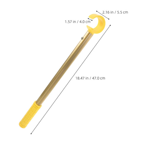 0.4m Adjustable Window Catch Pole Tool For High Windows Ergonomic Tension Rod with aluminum shaft and yellow grip