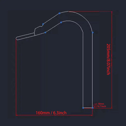 Schematic dimensions of Heavy Duty Workbench Holdfast Clamp For Woodworking, showing 205mm height and 160mm reach
