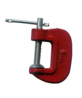 Heavy Duty Steel C Clamp 1 Inch G Clamp For Woodworking And Welding Jobs With Swivel Pad and Acme Screw Thread, red finish.