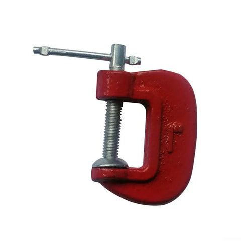 Heavy Duty Steel C Clamp 1 Inch G Clamp For Woodworking And Welding Jobs With Swivel Pad and Acme Screw Thread, red finish.