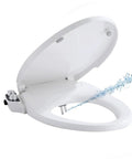 Elongated Bidet Toilet Seat With Hot And Cold Water Non Electric Self Cleaning Dual Nozzles Slow Close Lid Quick Release
