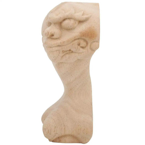 Solid Wood Carved Furniture Foot Legs With Exquisite Grain for sofa, TV cabinet, and coffee table, lion detail profile