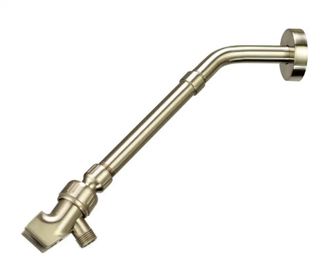 6.5 Inch Shower Arm Extender in Brushed Nickel, Solid Stainless Steel Shower Head Extender Lets You Lower or Extend Your Shower Arm
