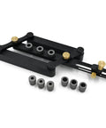 Pro Grade Adjustable Locating Pin Fixture Kit For Milling Cutter Self Centering Drill Guide And Punch Locator For Woodworking Tool Accessories Side And End Milling 6 8 10 Millimeter aluminum fixture with 9 sleeves