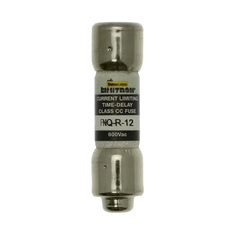 FNQ R Series Automotive Fuses Pack Silver Color Includes FNQ R 1 Through FNQ R 10 For High Performance Circuit Protection And Quick Response Safety And Reliability. FNQ-R-12 silver cartridge fuse, 600Vac, time-delay, class CC