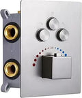 Concealed 3 Way Thermostatic Shower Diverter Valve With Solid Brass Mixer And Brushed Nickel Trims, 3 Function Shower System