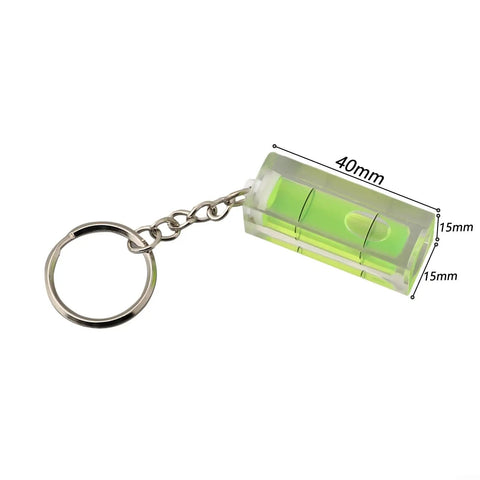 Green for bullseye Square for spirit Level Bubble Inclinometer for PTZ keychain with dimensions, acrylic material for precise leveling.