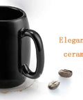 Compact Bean To Cup Coffee Machine With Automatic Milk Frother Whips Up Smooth Lattes Creamy Cappuccinos No Sweat Portable Countertop Grind Station Solid Pick For Everyday Kitchen Hacks beside an elegant black ceramic cup.