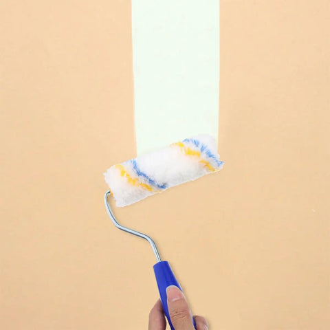 No Fuss 20 Piece Paint Roller Cover Set With Ergonomic Handle For Doors And Walls Loaded With Multi Size Foam Heads For A Knockout Smooth Finish On Your Next Home Project, painting with a foam roller.