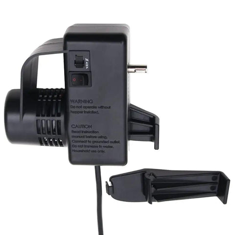 Side view of Heavy Duty Motor For Food Strainer And Grain Mill With All Metal Gears Tool Free Attachment Includes Two Attachment Arms
