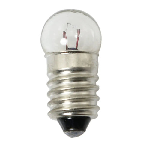 20 Pack E10 Mini Screw Base Light Bulbs 1.5V 0.3A DC Warm White for Circuits and DIY Projects close-up of bulb