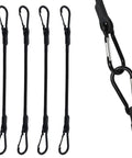 4 Pack 24 Inch Bungee Cords With Carabiner Hooks, Beefy Heavy Duty Latex Elastic Straps, 8mm Thick, Stretch Up To 1.5 Times