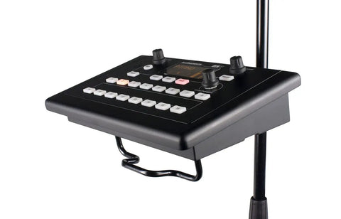 40 Channel Digital Personal Mixer With Customizable Source Routing Level And Pan Control 16 Assignable Keys MADI Dante Or EtherSound Compatibility PoE Powered Perfect For Live Sound Engineers And Gig Setups on stand.