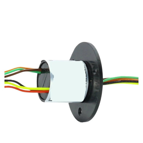 360 Degree Capsule Slip Ring Kit, 12.5mm Diameter, 6-Channel, 1.5A Per Channel, Gold Contact Points For Smooth, Rock-Solid Power And Signal Transfer, A No-Brainer For Cameras, Robotics, Test Equipment, And Rotating Platforms., capsule slip ring with wires and flange mount