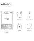 Tough As Nails Rugged QWERTY Smartphone Powered By Rock Solid Android 10 Platform accessories: Type C cable, charger, card pin, guide.