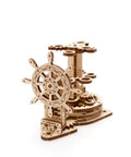 Dope Mechanical Wooden 3D Puzzle Wheel Organizer With Nautical Ship Steering Wheel Kinetic Desk Storage For Pens Or Pencils Steampunk Planetary Mechanism Spins For A Sick Workspace Vibe, wooden desk organizer