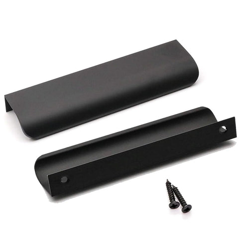 10 Pack Black Cabinet Handles 5 Inch Finger Pulls for Cabinets and Dresser Drawers With 5 Inch Hole Centers, modern aluminum alloy.