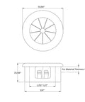 Diagram of Heavy Duty Black Nylon Push-In Expandable Grommet 1/2 Inch Inside Diameter 55/64 Inch Outside Diameter Fits 3/4 Inch Hole