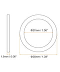 Top Notch Solid Copper M27 Flat Washers 4 Pack Heavy Duty Rust Free sealing gasket rings dimensions 27mm and 35mm