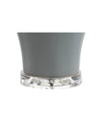 Close-up of base for 27 Inch Gray Ceramic Urn Table Lamps Set Of 2 With White Linen Shade For Living Room And Bedroom, LED Bulbs Included.