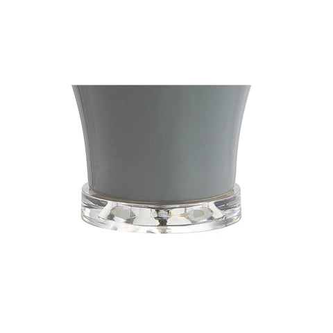 Close-up of base for 27 Inch Gray Ceramic Urn Table Lamps Set Of 2 With White Linen Shade For Living Room And Bedroom, LED Bulbs Included.