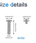 Kickass Stainless Steel Chicago Binding Screws With Phillips Cross Head, Heavy Duty Round Screw Posts And Nail Rivets, Genuinely Rust Proof 5 Mm By 20 Mm Hardware Kit size details