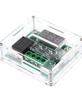 Two Pack W1209 Digital Temperature Controller With Case 12V DC Thermostat Module Range -50 To 110 Celsius in clear case side view