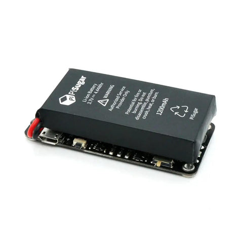 Portable 1200 mAh UPS Battery Module for Raspberry Pi Zero W and WH with 5V 2A output, shown in a compact black casing.