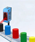 Photoelectric Sensor NPN Output Proximity Switch With Diffuse Reflection, 2mm Spot, 400mm Detect Range, sensor in action