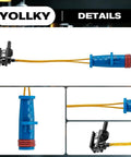 Blue brake pad wear sensor with yellow wires and red seal; front and rear fit, 4-pack