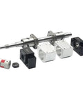 Bidirectional Ball Screw Nut SFU1204 With Anti Backlash Left And Right Hand Thread 500mm with components, nut mounts, and couplings.