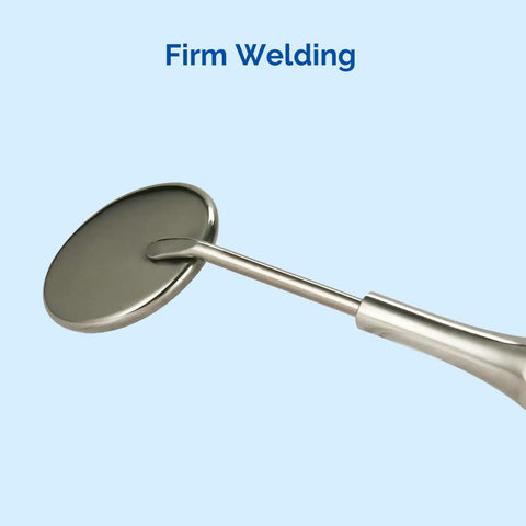 Pro Grade Autoclavable Stainless Steel Dental Mouth Mirror No 5 With Hollow Handle And Ergonomic Grip One Pack Clinically Durable Tool For Exams And Procedures, angled view