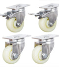 Heavy Duty 4 Inch Swivel Castor Wheels 440Kg Capacity Nylon Industrial Casters With Brake Smooth Silent Roll